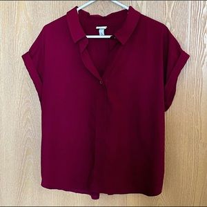 button blouse with rolled sleeves